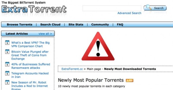 世界第二大BT网站ExtraTorrent宣布永久关闭